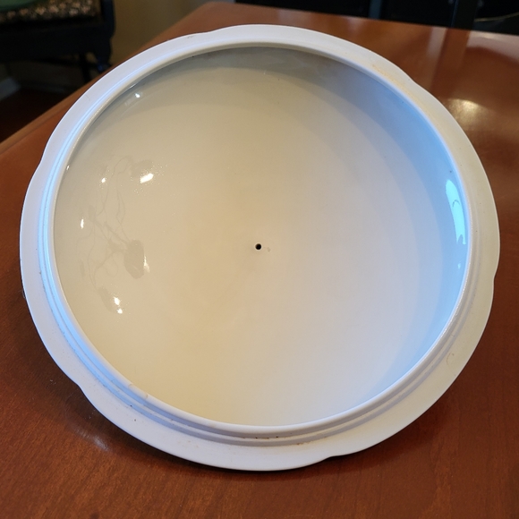 VTG Zeh Scherzer Lg Round Covered Dish Footed 2 Handled Gold Floral Balvarian - Picture 4 of 13